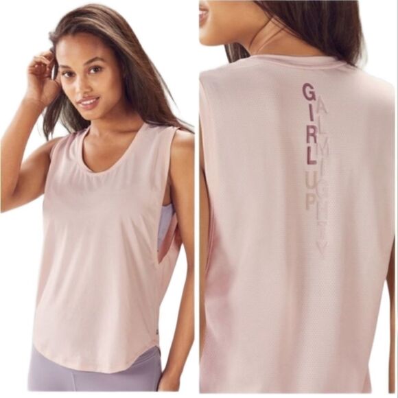 Janis Graphic Mesh Tank “Girl up Almighty “  - Picture 1 of 9